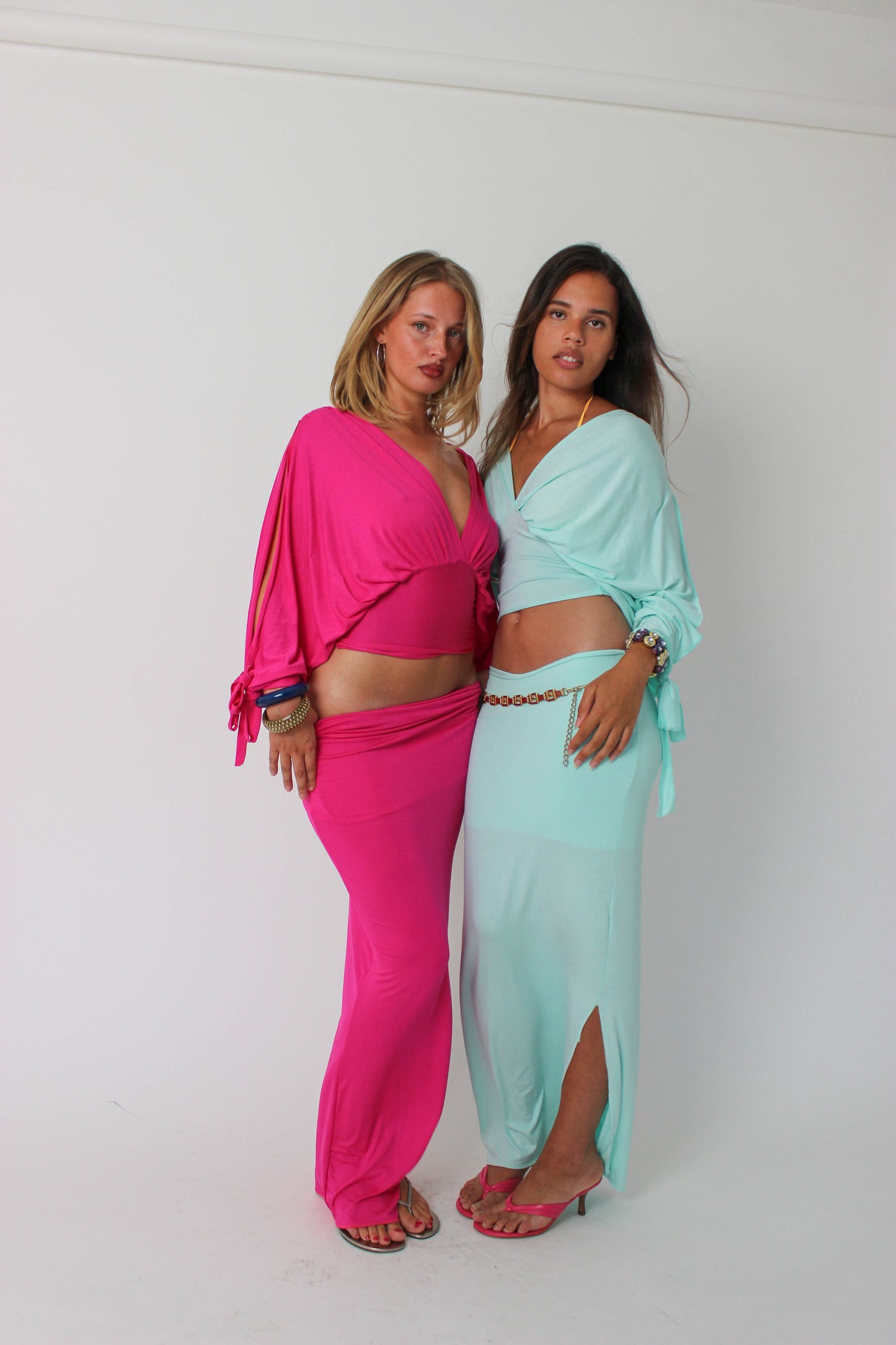 Aqua Blue Maxi Skirt