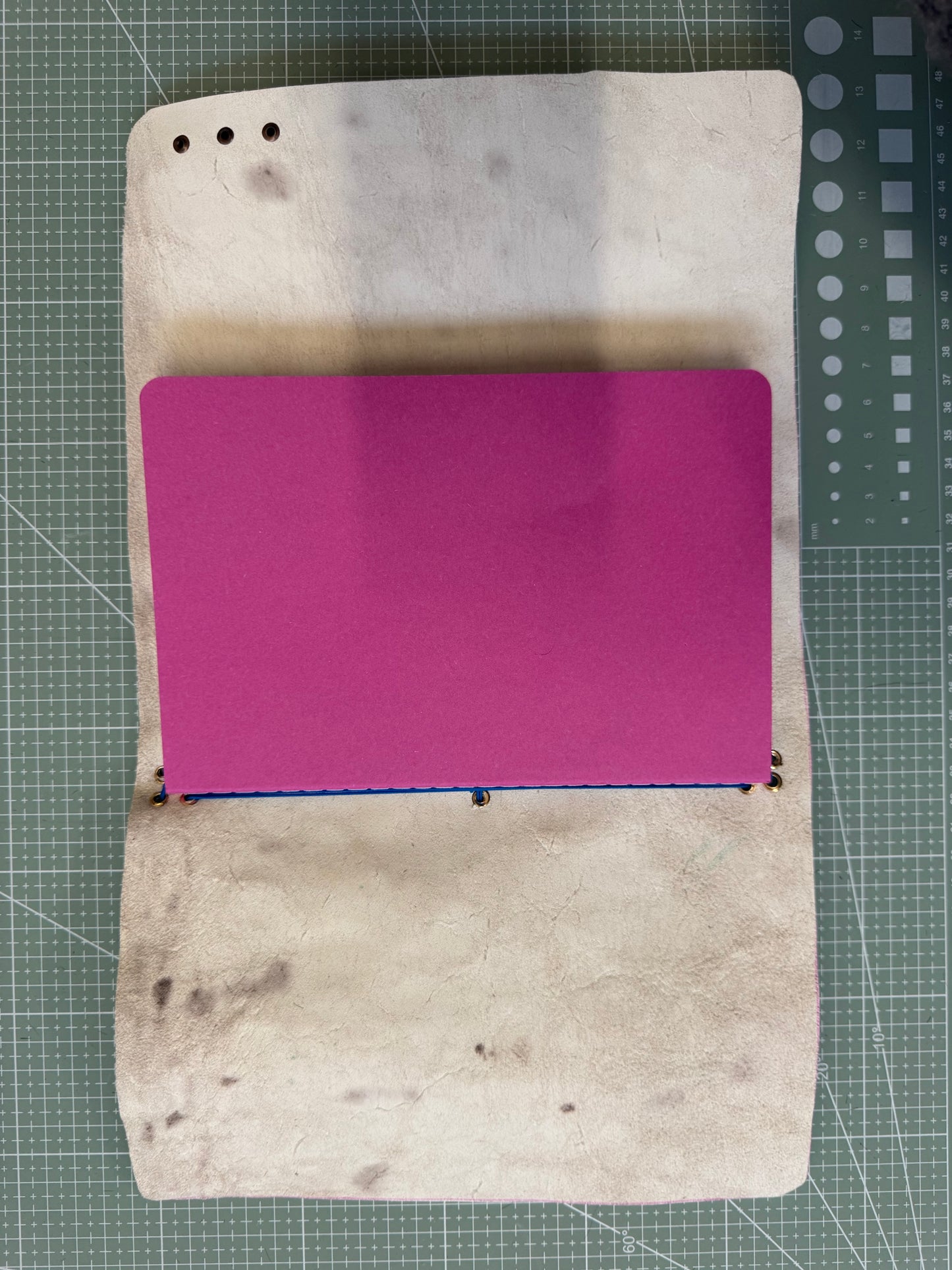 A5 Tri-fold leather journal cover - 1/1 pieces