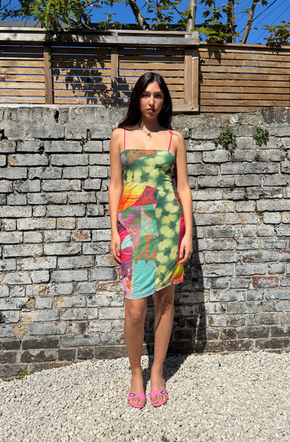 Patchwork Mesh Dress