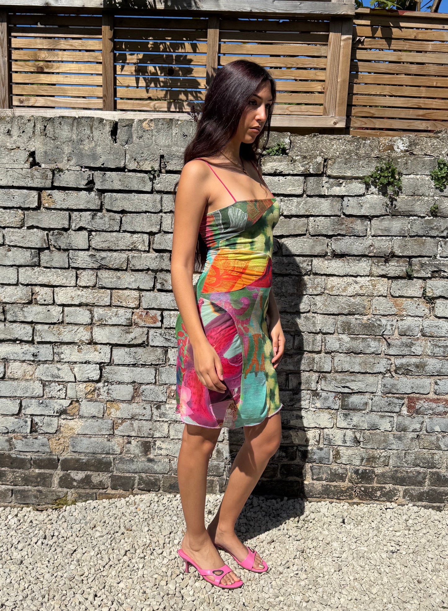 Patchwork Mesh Dress
