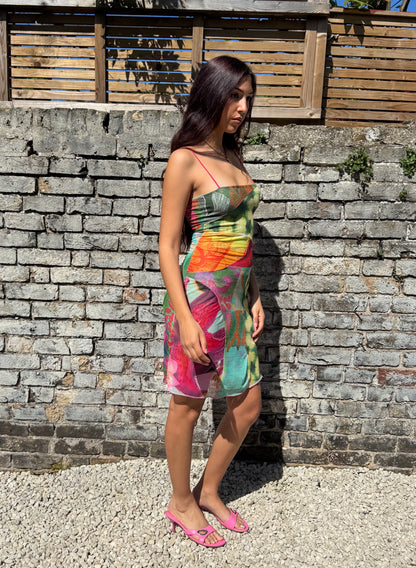 Patchwork Mesh Dress