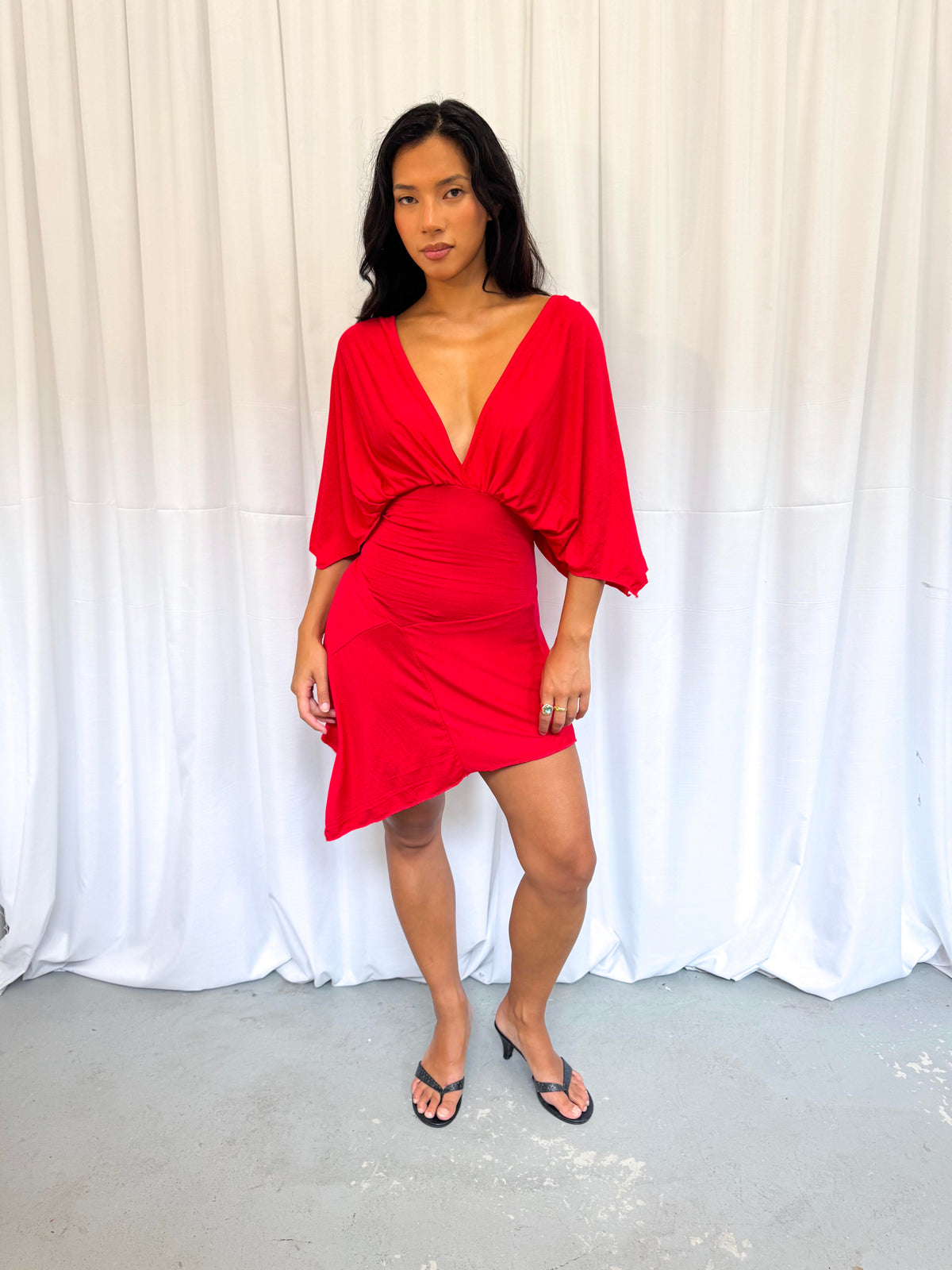 Red Drape Dress