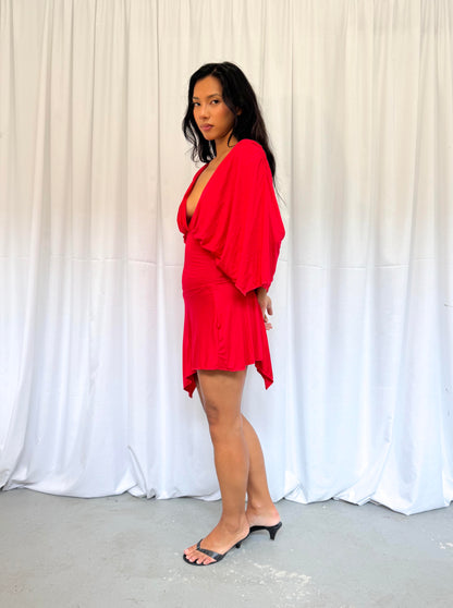 Red Drape Dress