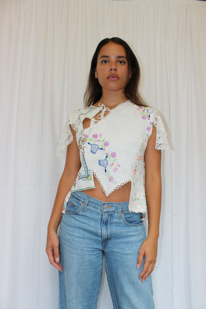 Upcycled Embroidery Top