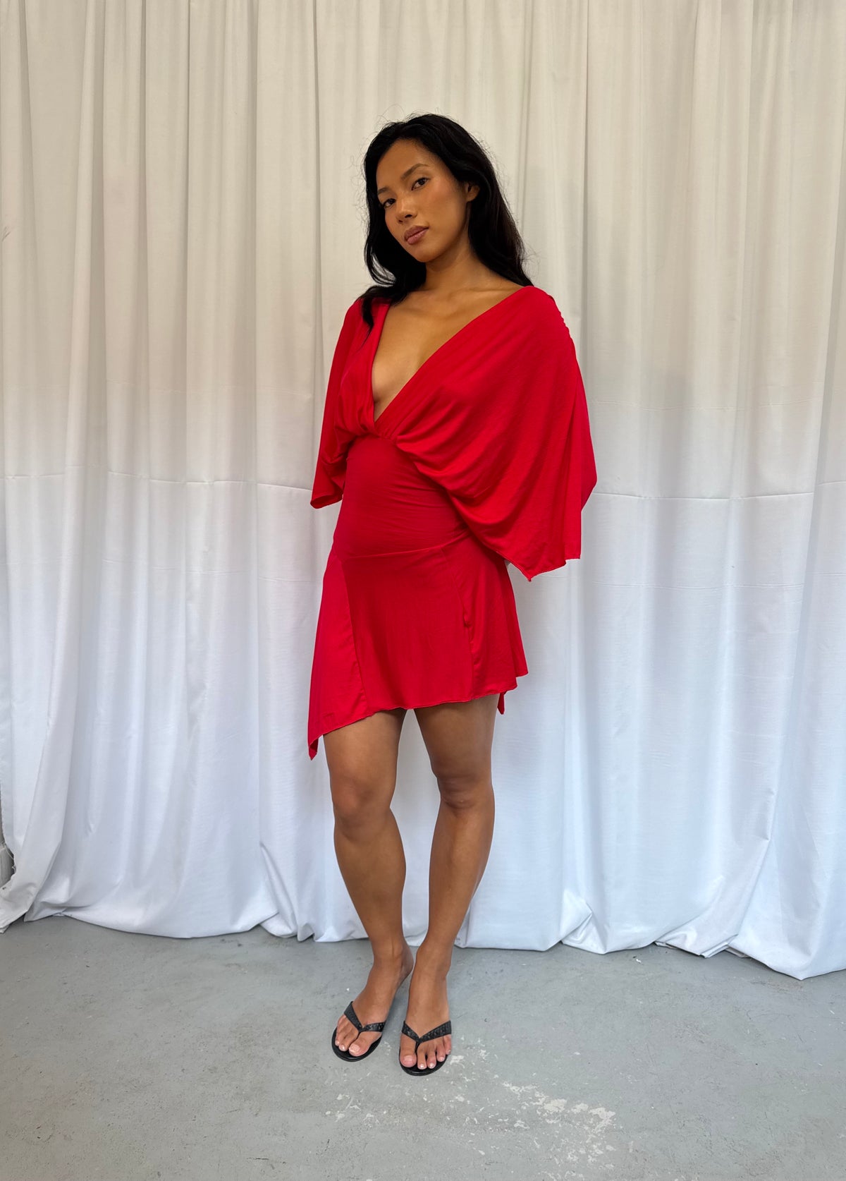 Red Drape Dress