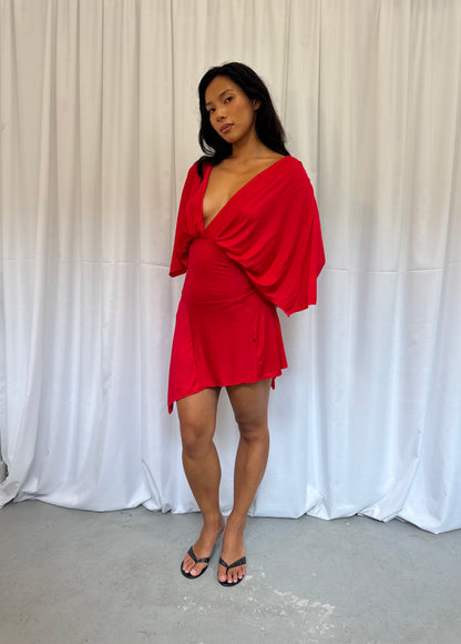 Red Drape Dress