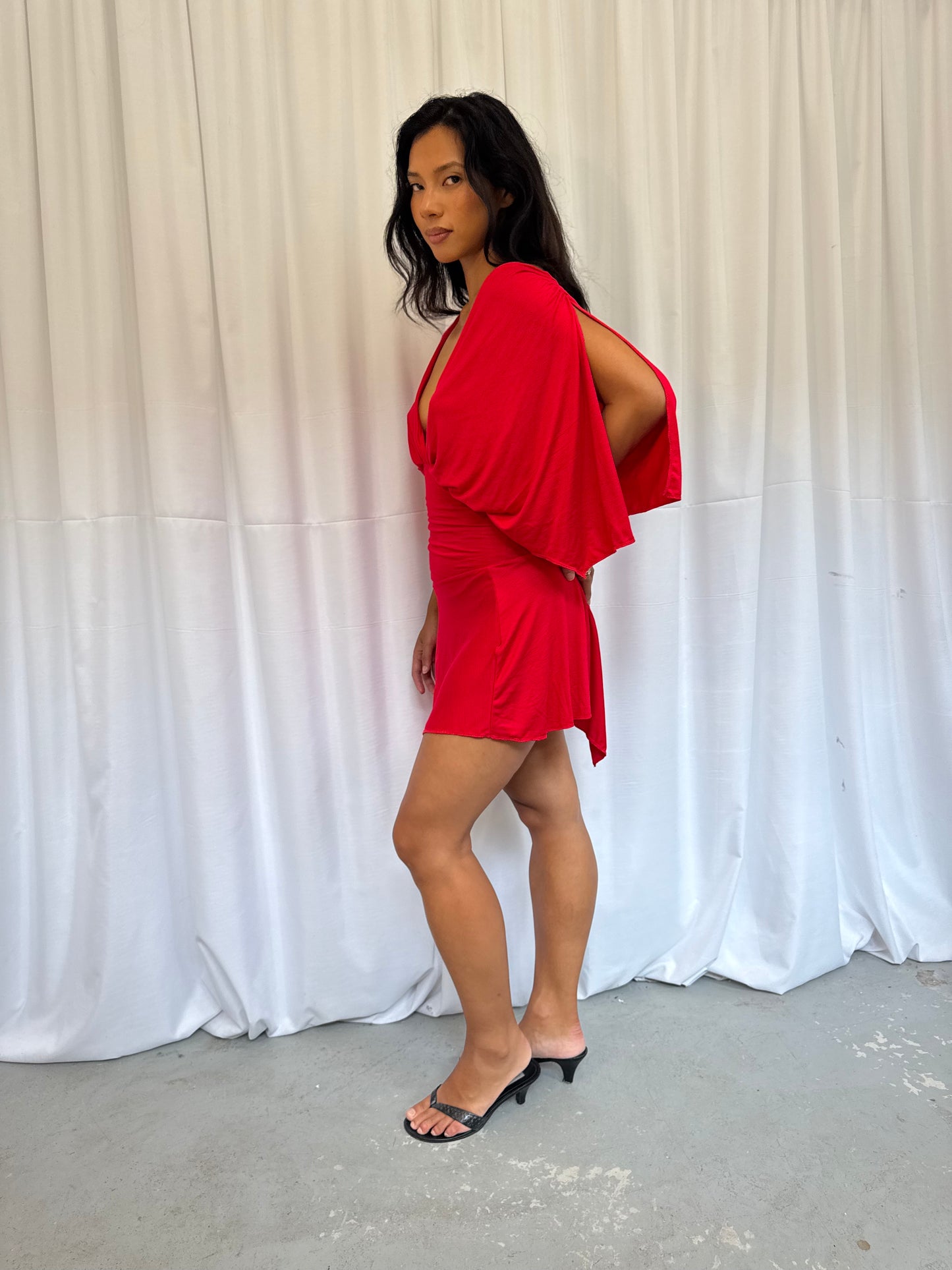 Red Drape Dress