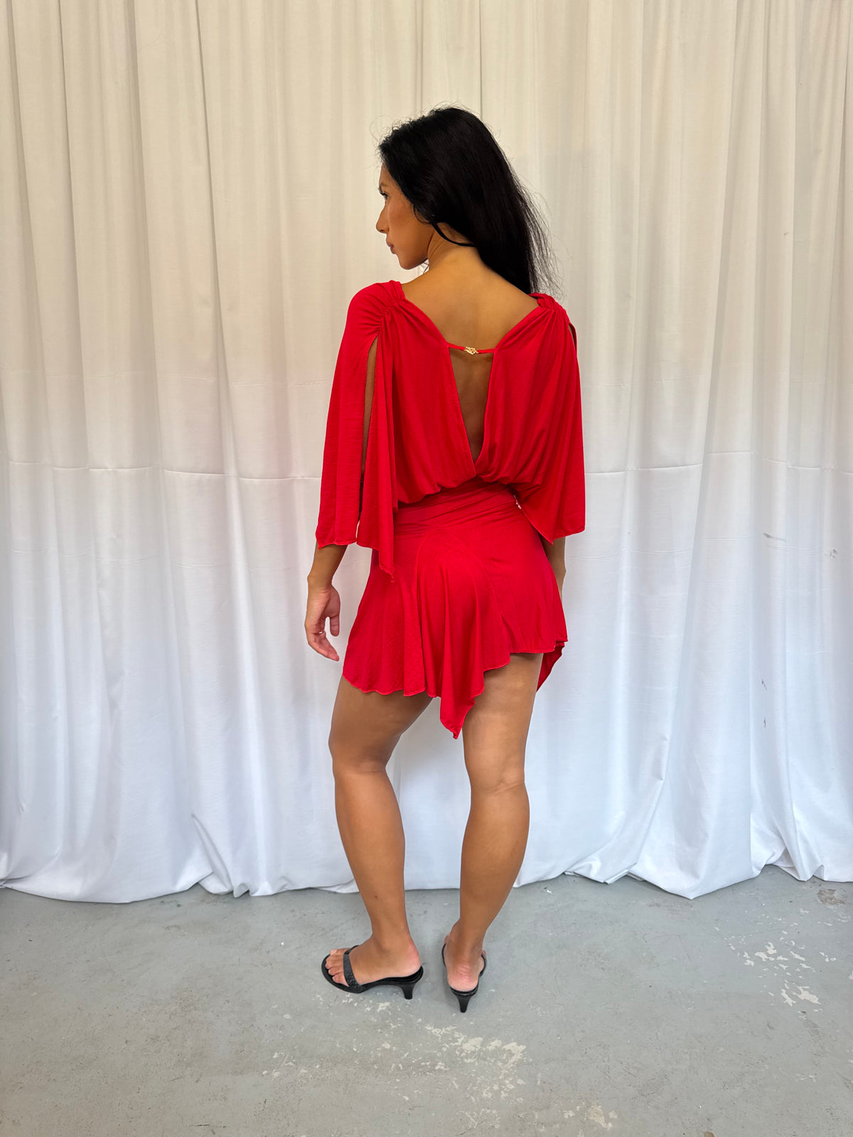 Red Drape Dress