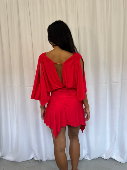 Red Drape Dress