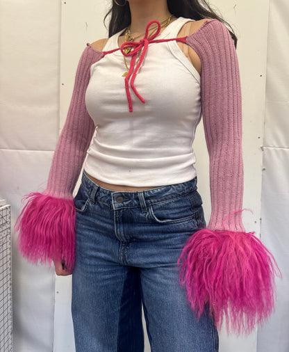 Pink Wool Knit Sleeves - 1/1 piece