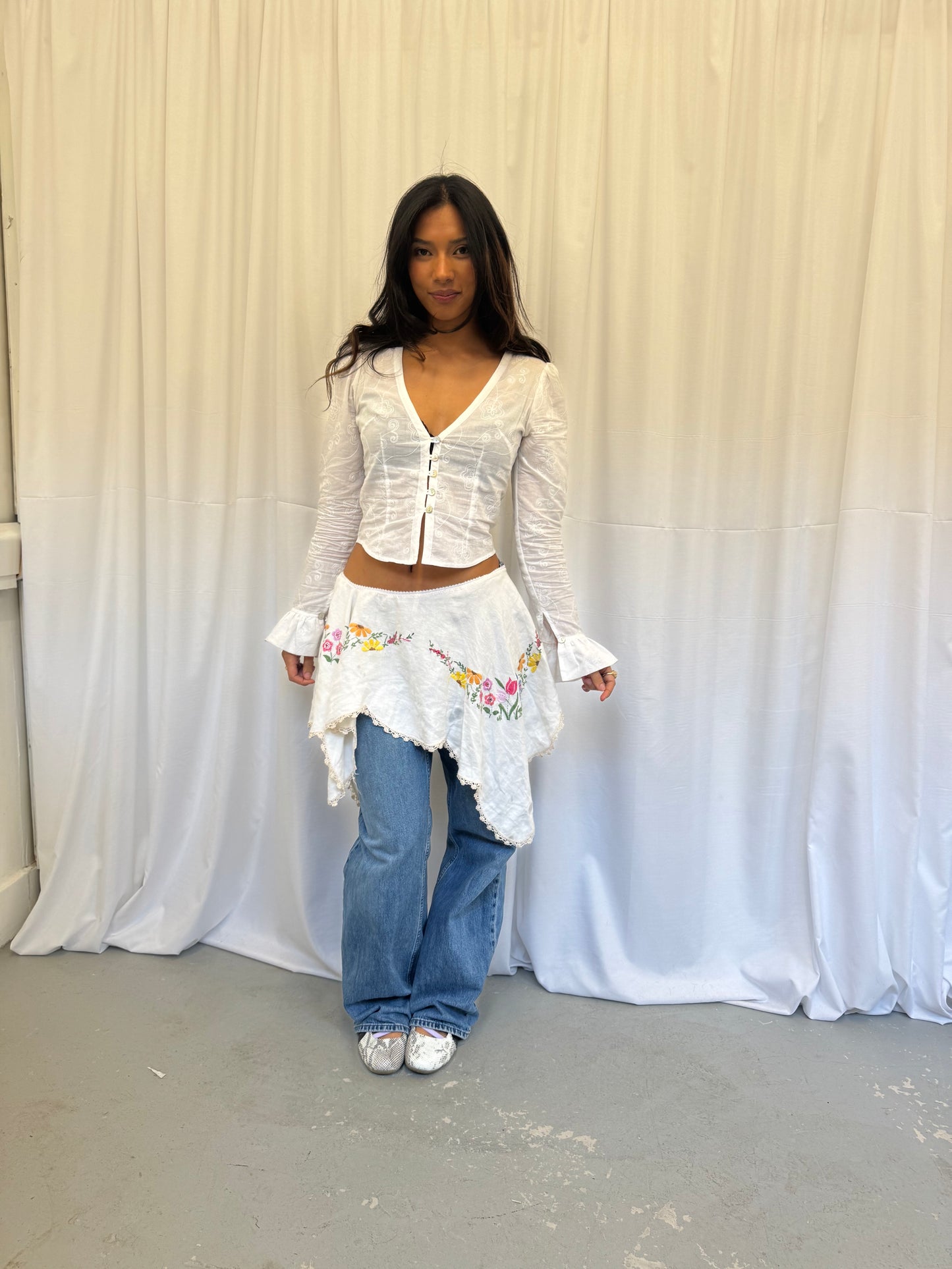 Upcycled Asymmetric Cotton Top