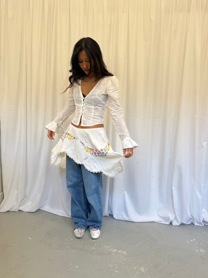 Upcycled Asymmetric Cotton Top