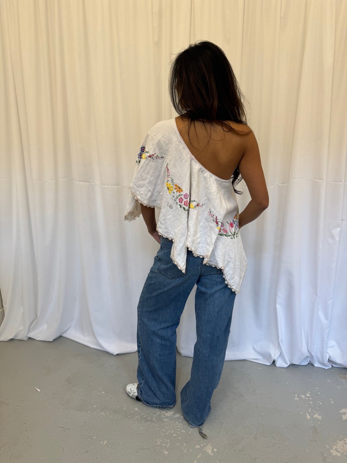Upcycled Asymmetric Cotton Top