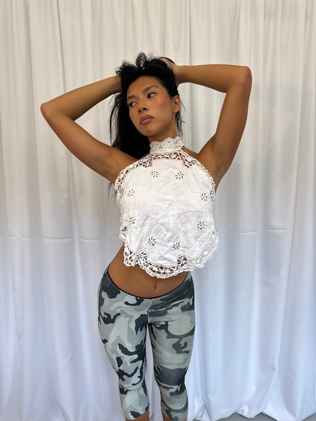 Upcycled Doily Halter Top