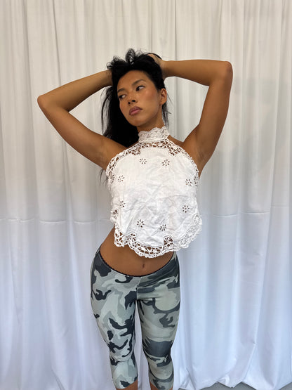 Upcycled Doily Halter Top