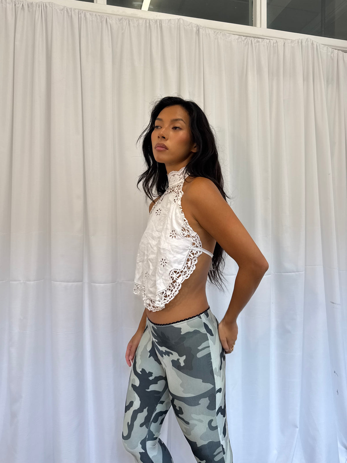 Upcycled Doily Halter Top