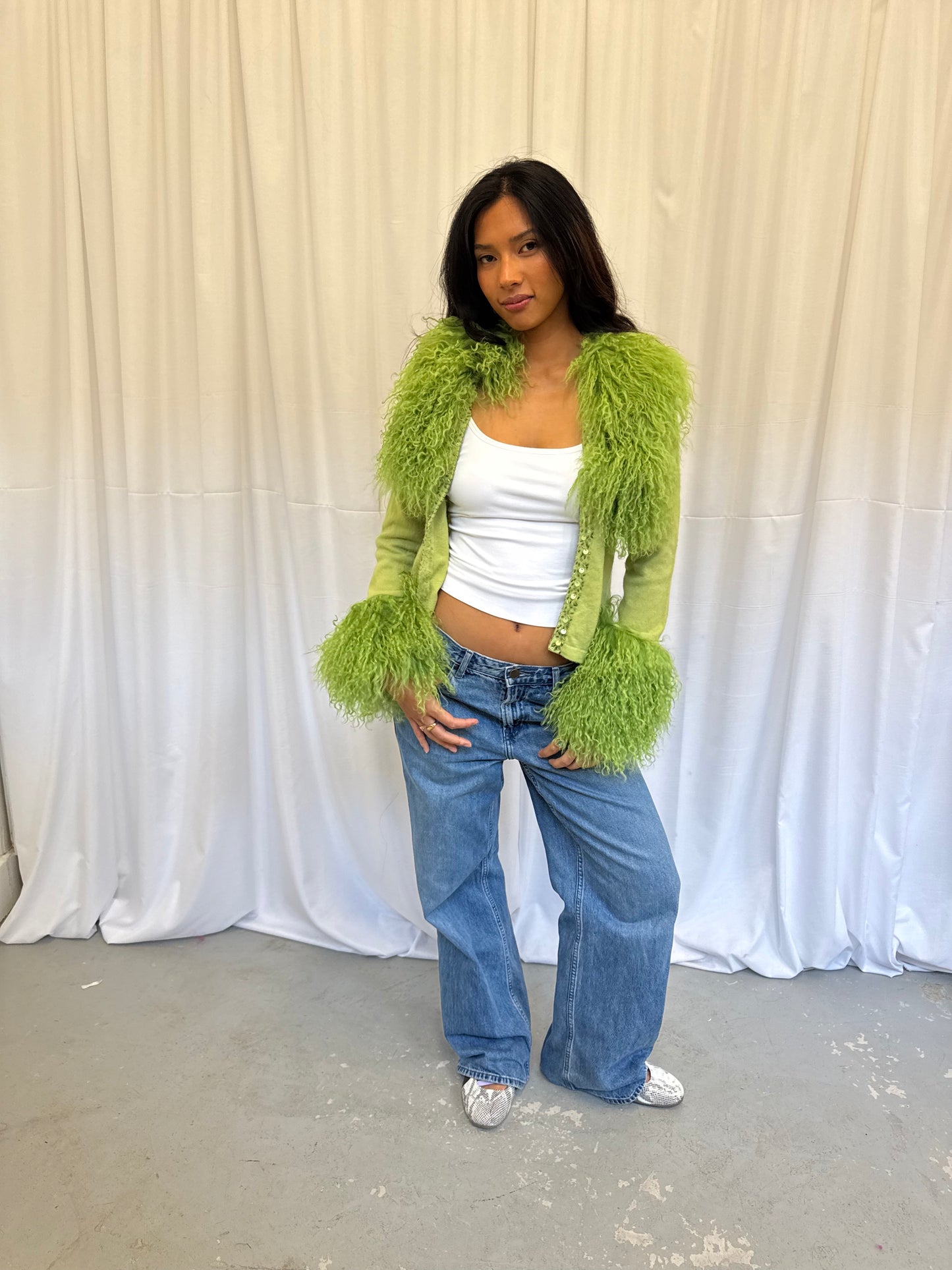 Green Wool Cardigan