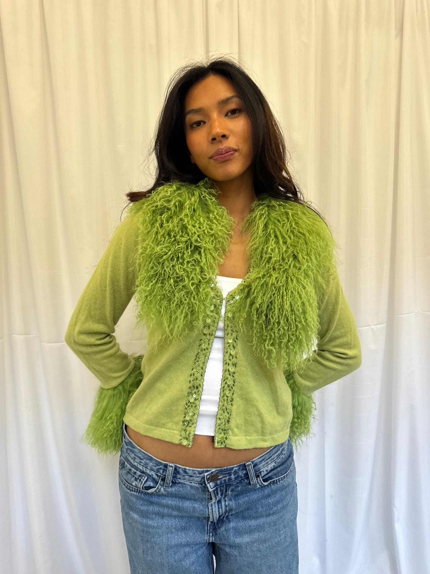 Green Wool Cardigan