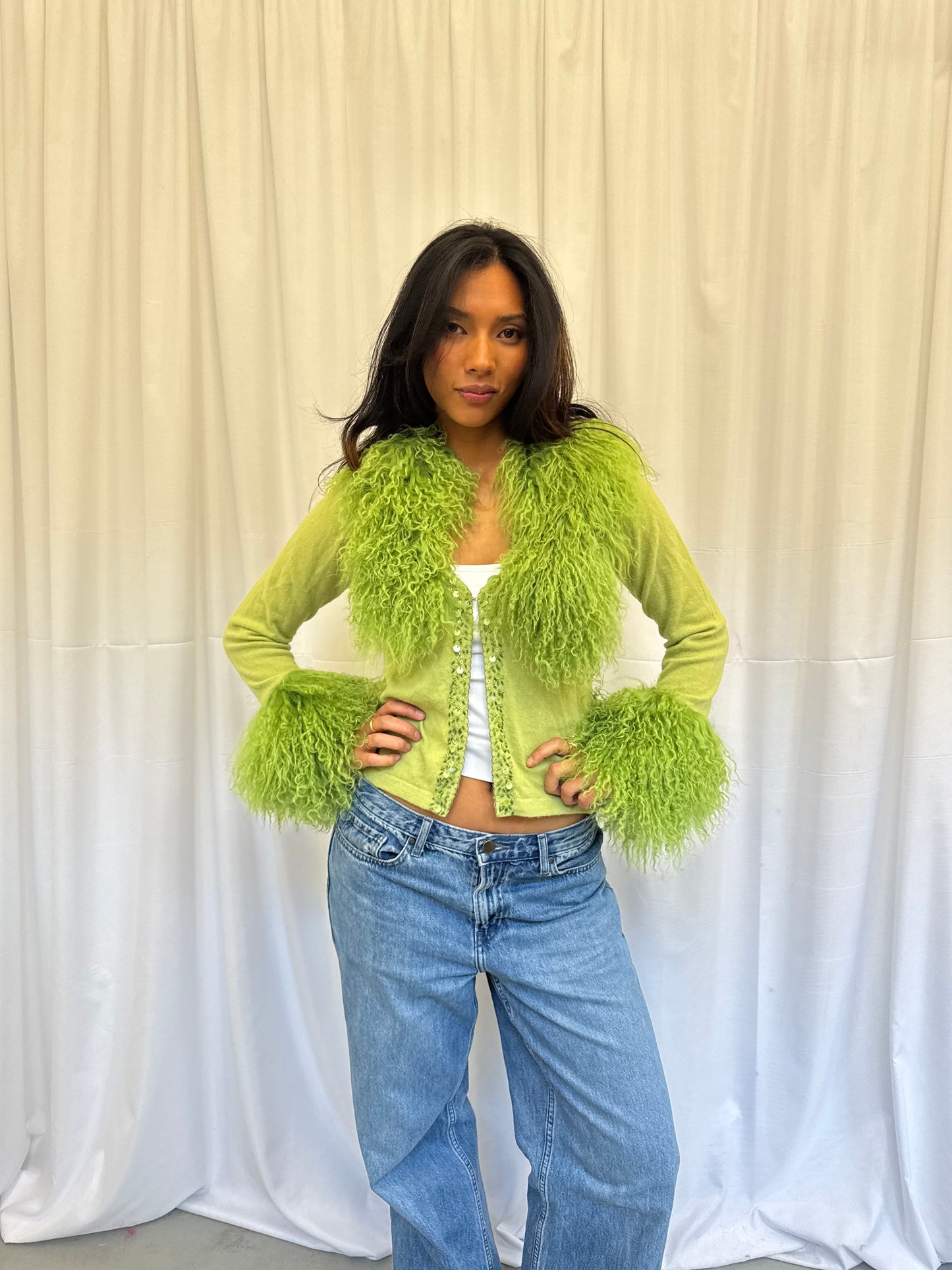 Green Wool Cardigan