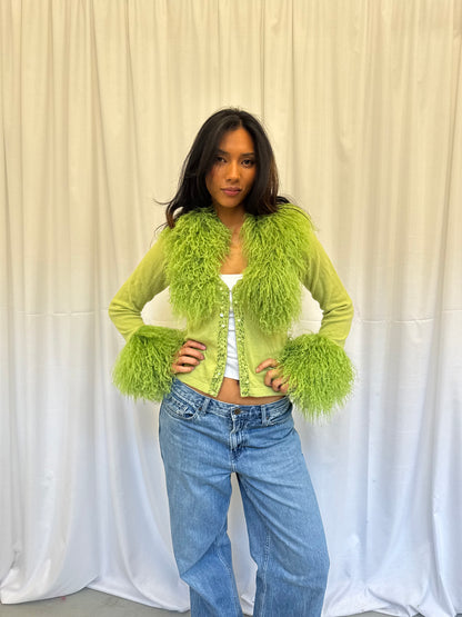 Green Wool Cardigan
