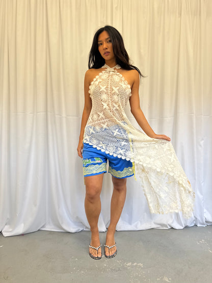 Upcycled Crochet Asymmetric Top