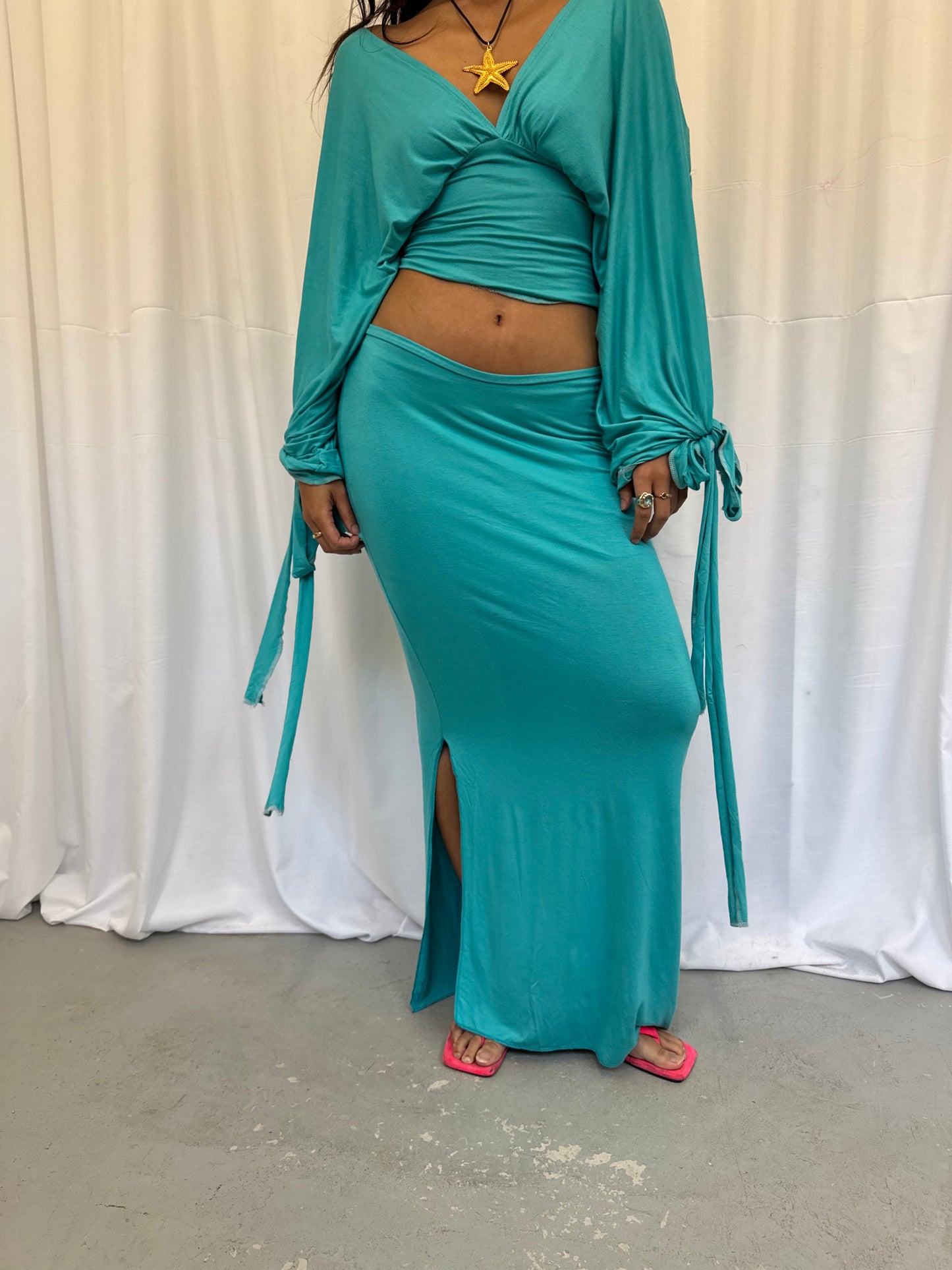 Turquoise Maxi Skirt