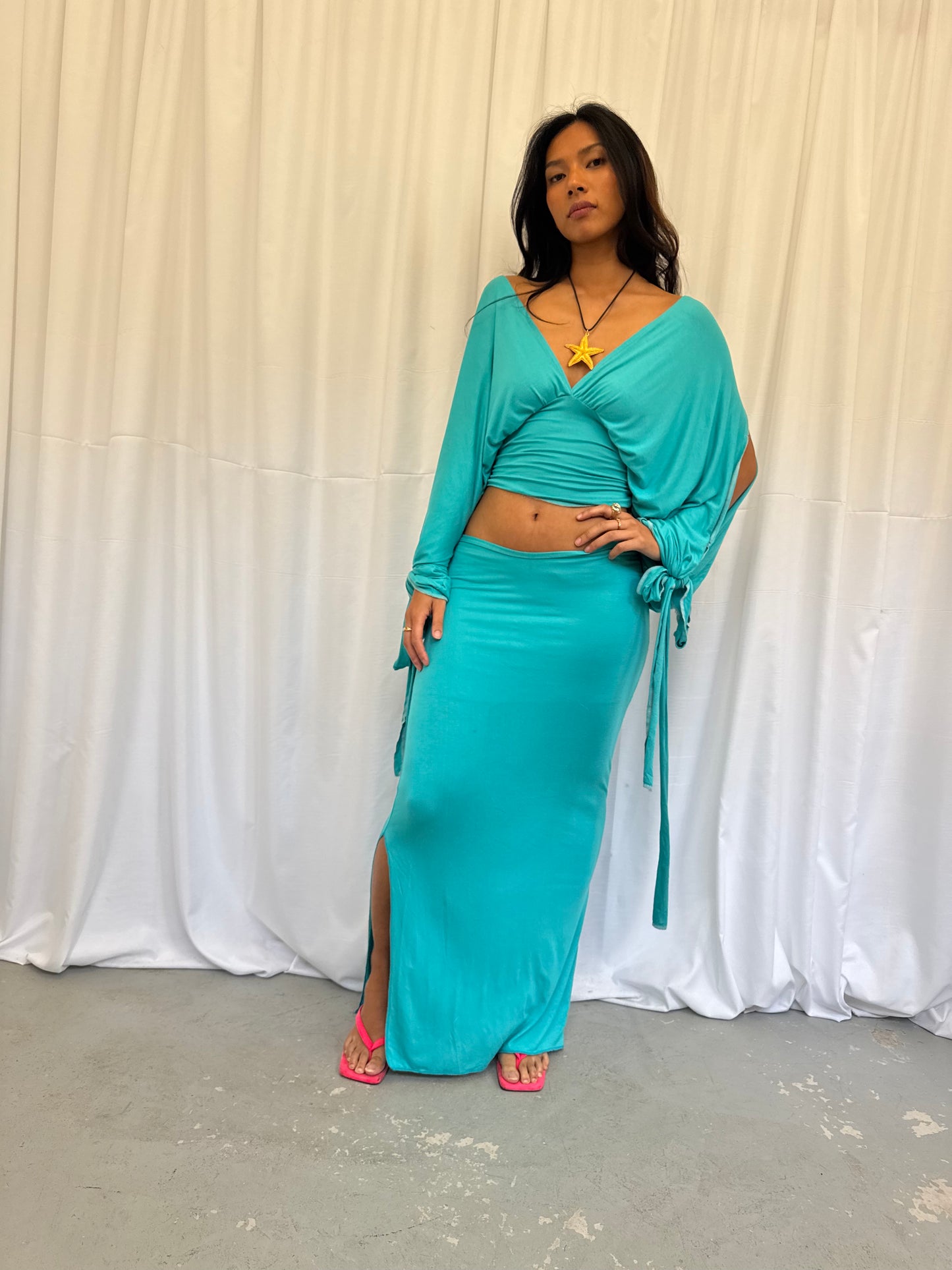 Turquoise Maxi Skirt