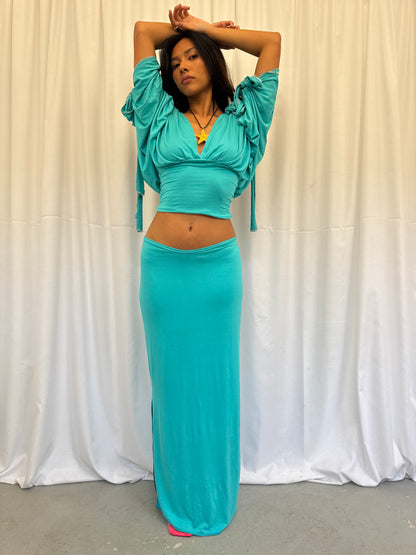 Turquoise Maxi Skirt
