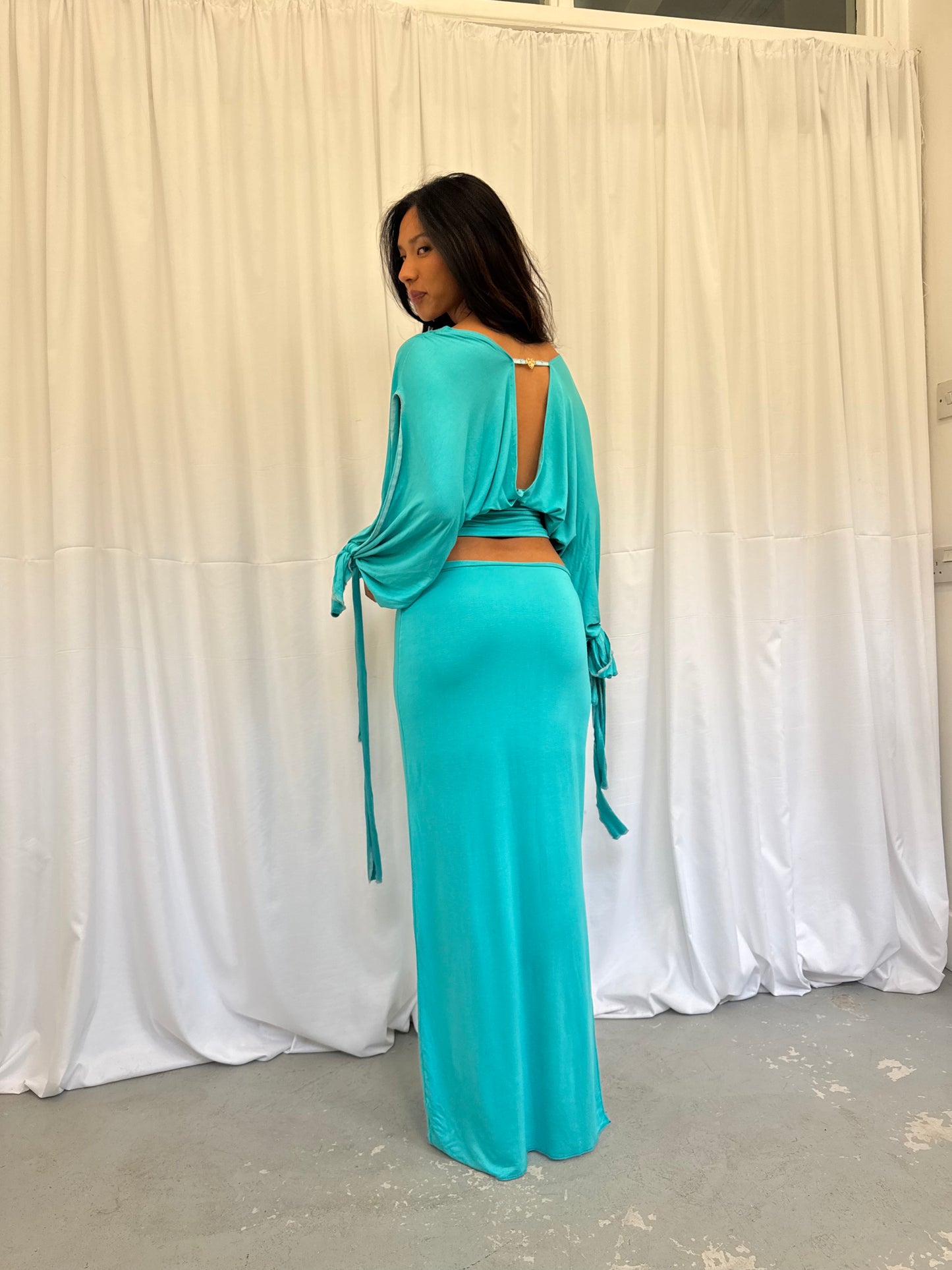 Turquoise Maxi Skirt