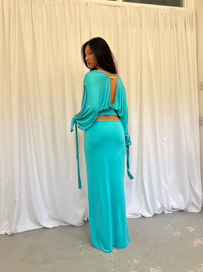 Turquoise Maxi Skirt