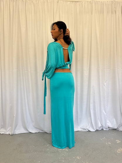 Turquoise Maxi Skirt