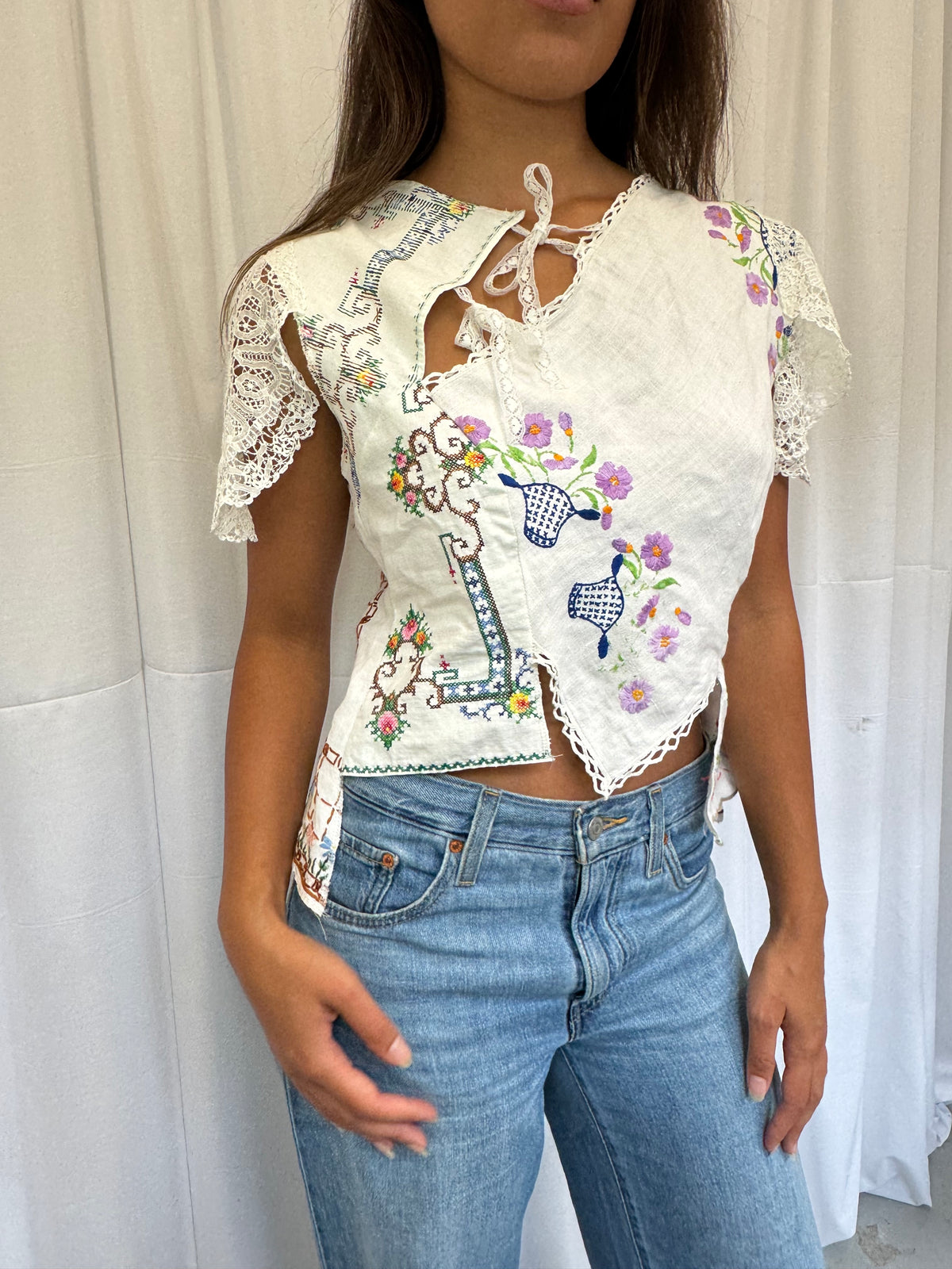 Upcycled Embroidery Top
