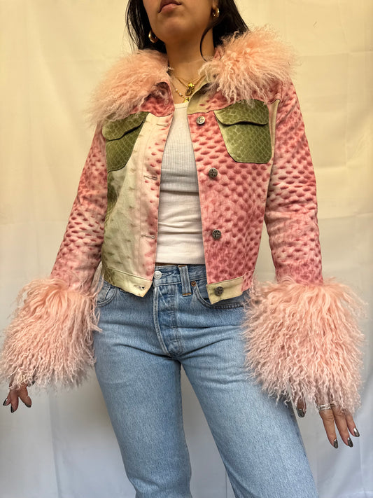 Pink and Green Animal Print Jacket