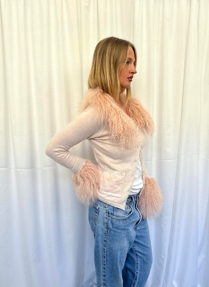 Baby Pink Angora Cardie