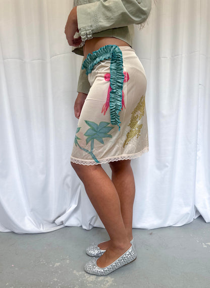 Upcycled Slip Skirt with Ruche