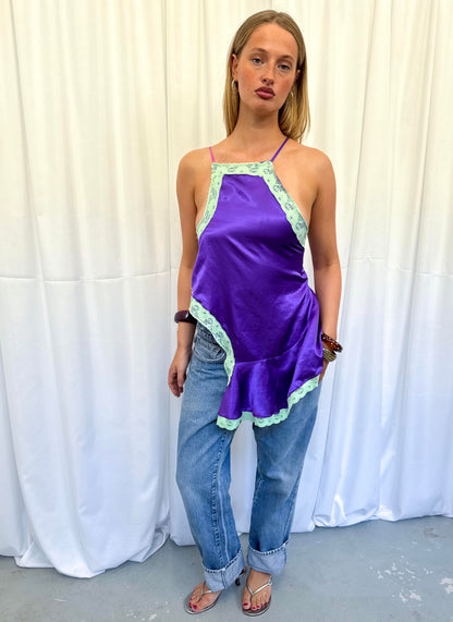 Upcycled Purple Lace Top