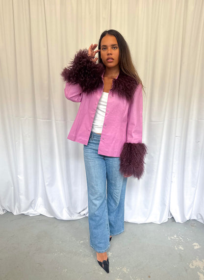 Lilac and Wine Leather Jacket