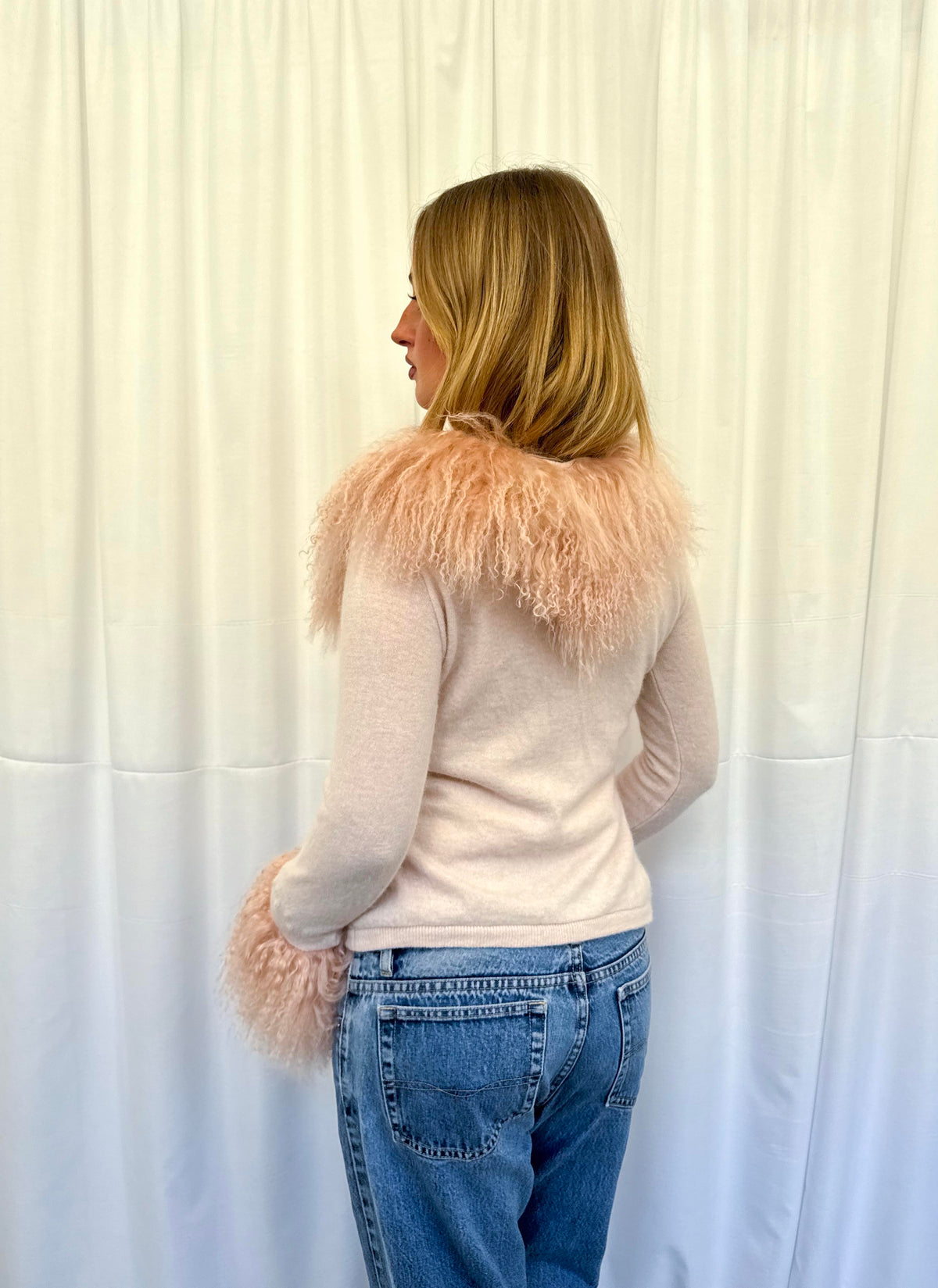 Baby Pink Angora Cardie