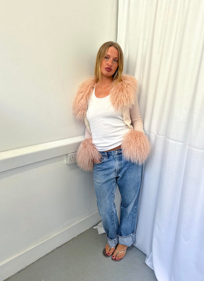 Baby Pink Angora Cardie