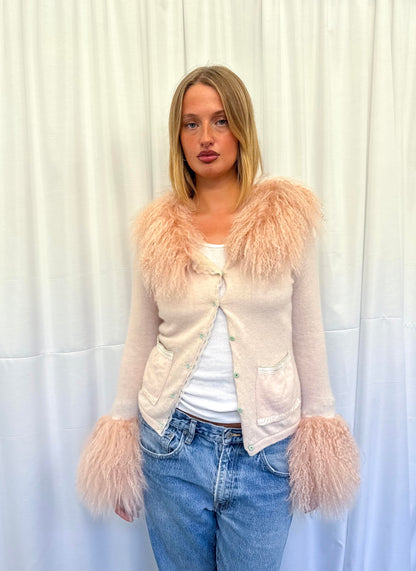 Baby Pink Angora Cardie