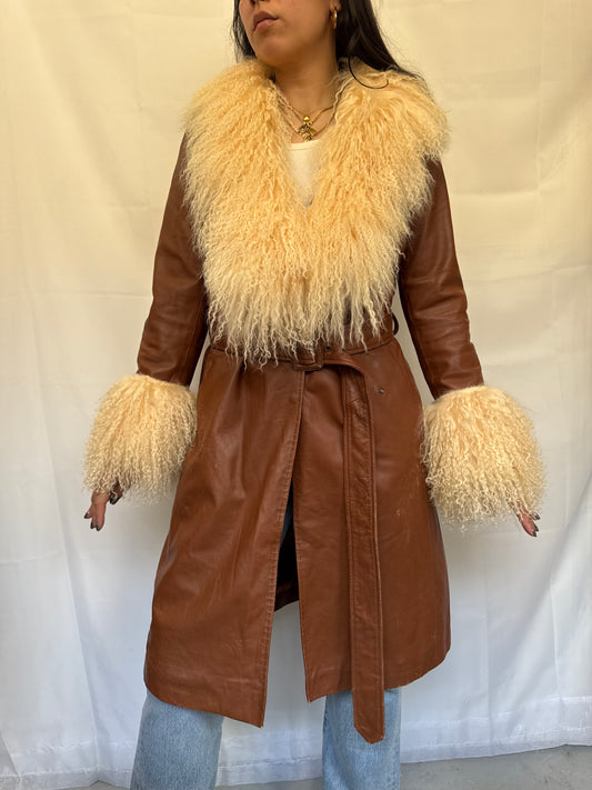 Long Brown Leather Jacket
