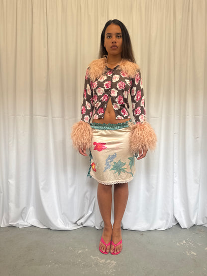 Upcycled Slip Skirt with Ruche