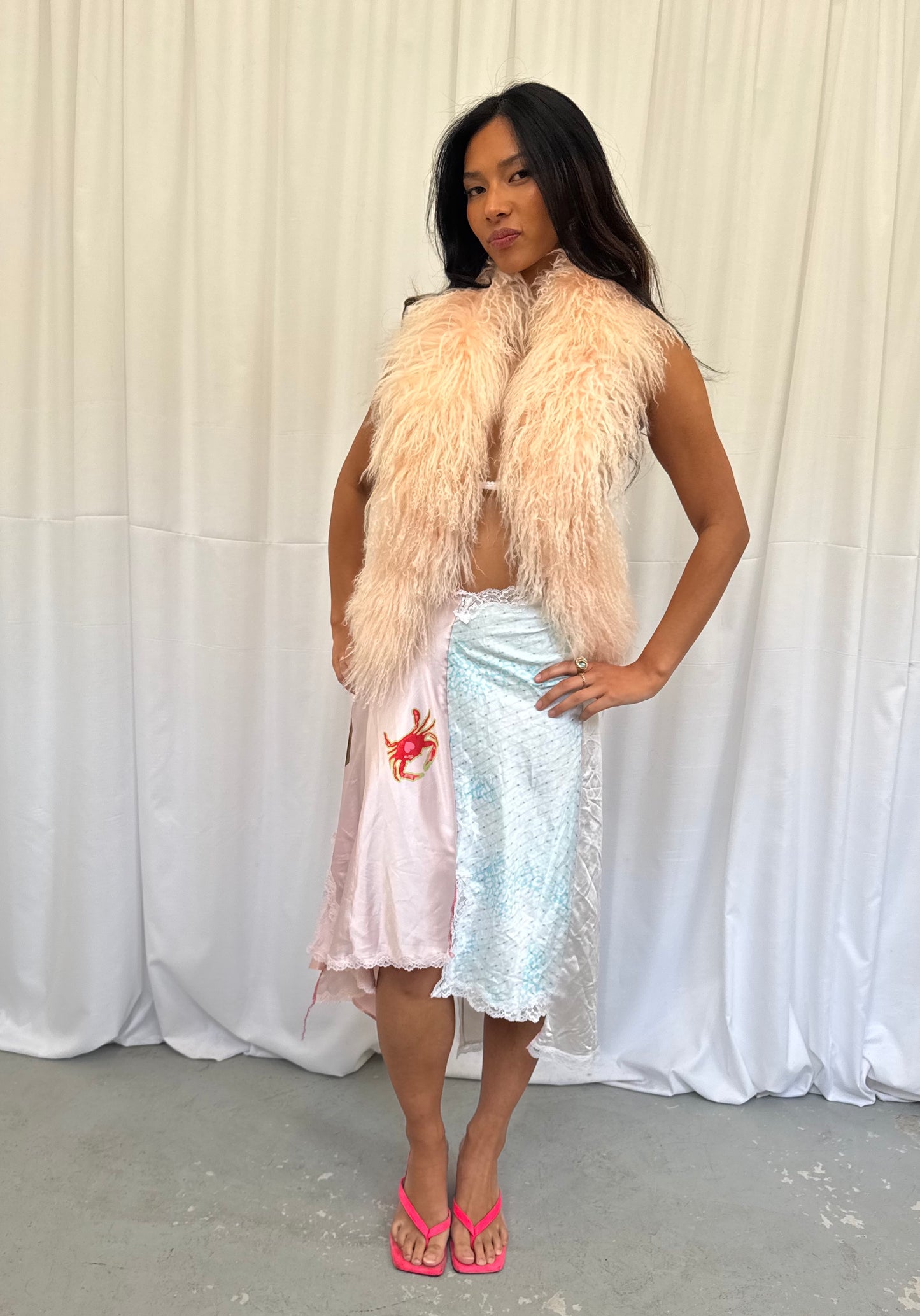 Pink Mongolian Fluffy Top