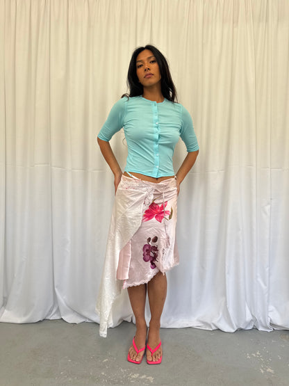 Upcycled Flower Patchwork Wrap Skirt