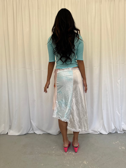 Upcycled Flower Patchwork Wrap Skirt
