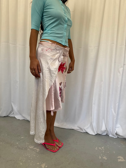Upcycled Flower Patchwork Wrap Skirt