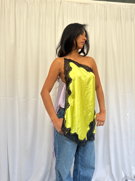 Upcycled Lime Green and Lilac
