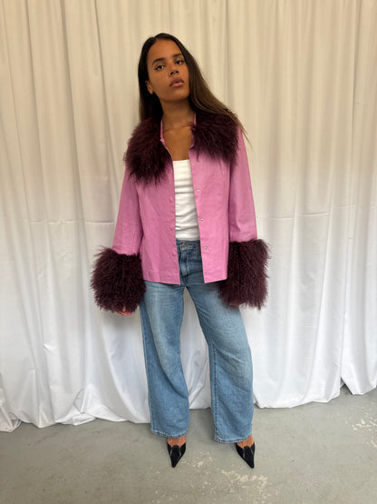 Lilac and Wine Leather Jacket