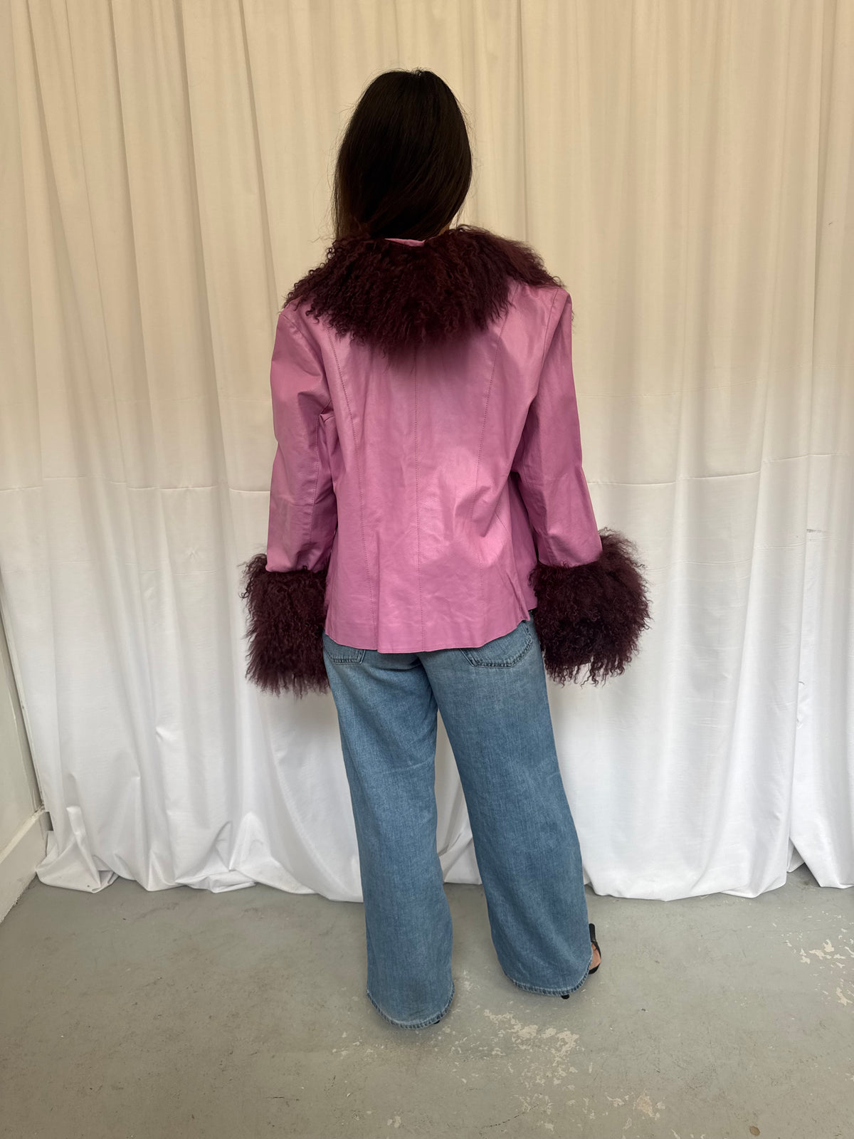 Lilac and Wine Leather Jacket