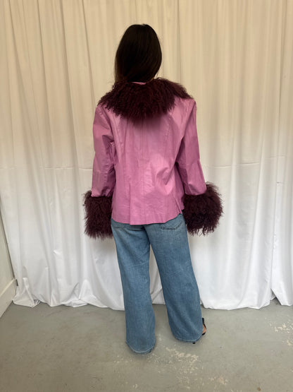Lilac and Wine Leather Jacket